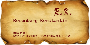 Rosenberg Konstantin névjegykártya